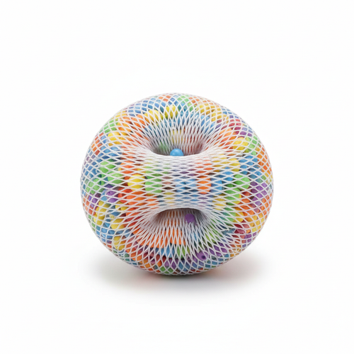 Colorful anti-stress mesh squeeze ball toy